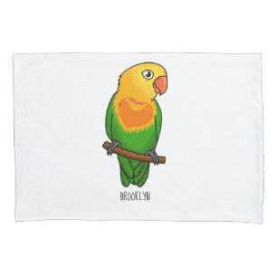 Housse D'oreillers Perroquet de caricature mignon lovebird