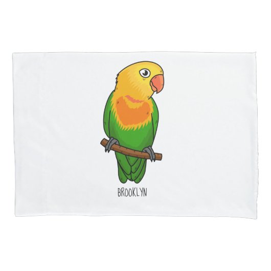 Housse D'oreillers Perroquet de caricature mignon lovebird (devant)