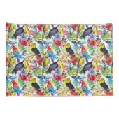 Housse D'oreillers Perroquets colorés d'aquarelle (Dos-Droit)