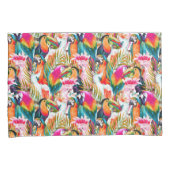 Housse D'oreillers Perroquets et palmettes (devant-Droit)