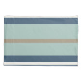 Housse D'oreillers Personalized Blue Mint Tan Stripe Monogram Coastal (Dos)
