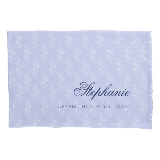 Housse D'oreillers Personalized  Floral Custom Name (devant)