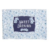 Housse D'oreillers Personalized Navy Blue Floral Aesthetic (devant-gauche)