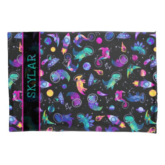 Housse D'oreillers Personnalisation de l'espace d'aquarelle des astro (devant)