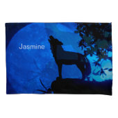 Housse D'oreillers personnalisation noms loup Pillowcase (devant-gauche)