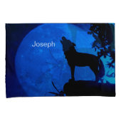 Housse D'oreillers personnalisation noms loup Pillowcase (devant-Droit)