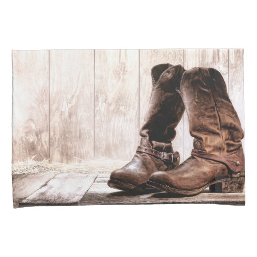 Housse D'oreillers Personnalisé Coussin Coque bottes pays rustique (devant-Droit)