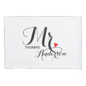 Housse D'oreillers Personnalisé M. et Mme Mariage Couples (devant-gauche)