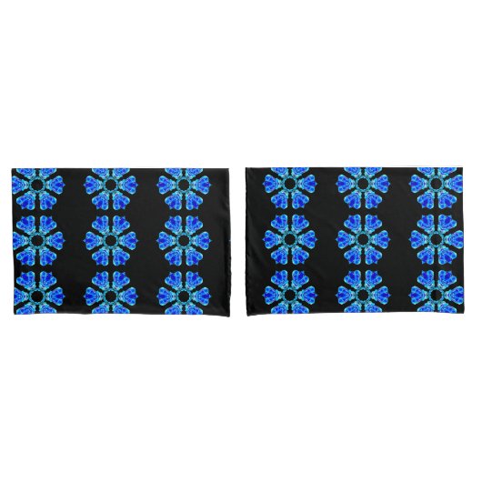 Housse D'oreillers Pétales bleues (devant-Set)