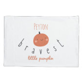 Housse D'oreillers petit citrouille courageux Custom Name Pillowcase (Dos)