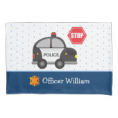 Housse D'oreillers Petit Garçon policier et voiture (devant)