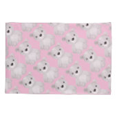 Housse D'oreillers Petite ours Bébé fille rose (Dos)