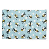 Housse D'oreillers Petites abeilles mignonnes et fleurs marguerites m (Dos)