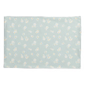 Housse D'oreillers Petites fleurs blanches sur le bleu - motif sans s (Dos)