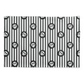 Housse D'oreillers Petits crânes Whimsical Crâne noir et blanc (Dos)