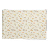 Housse D'oreillers Petits oiseaux et plumes sur beige - motif. (Dos)