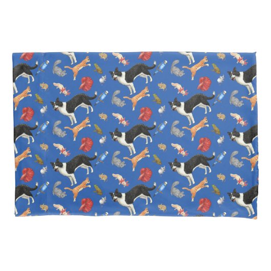 Housse D'oreillers Pets on Parade Pillow Case (on Blue) (devant)