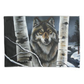 Housse D'oreillers Peupliers de peupliers de loup de bois Alpha (devant)