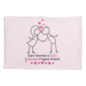 Housse D'oreillers Peux j'emprunte une conception mignonne de couples (Dos)