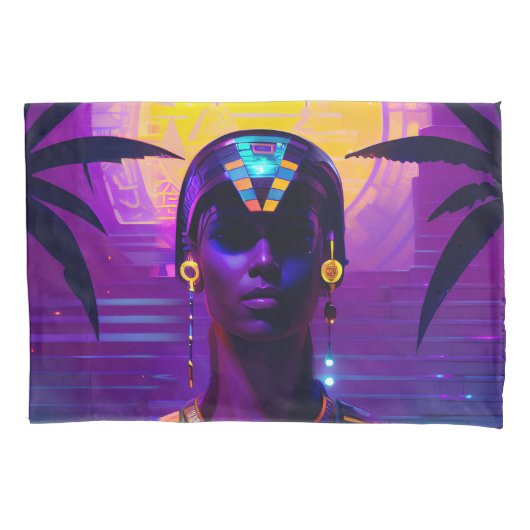 Housse D'oreillers Pharaon Synthwave (devant)
