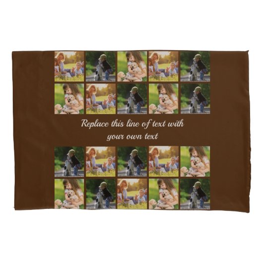 Housse D'oreillers photocollage et texte (devant)