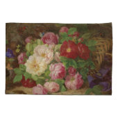 Housse D'oreillers Pièce rose au plancher de la forêt avec des papill (Dos-gauche)