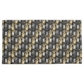 Housse D'oreillers Pièces rectangulaires dorées grises sculptées et t (devant-Droit)