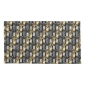 Housse D'oreillers Pièces rectangulaires dorées grises sculptées et t (Dos-gauche)