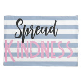 Housse D'oreillers Pillow Case Stripe White and Blue Spread Kindness (Dos)