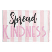 Housse D'oreillers Pillow Case Stripe White and Pink Spread Kindness (Dos)