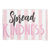 Housse D'oreillers Pillow Case Stripe White and Pink Spread Kindness (devant)