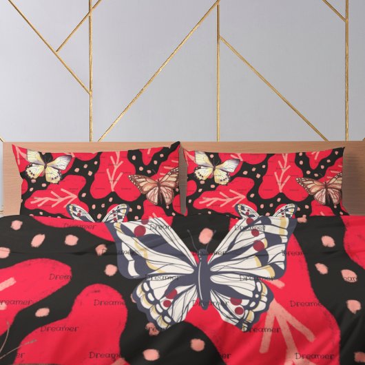 Housse D'oreillers Pillowcase à papillon botanique Abstrait