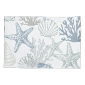Housse D'oreillers Pillowcase Blue Starfish Seashells Plage côtière (Dos)
