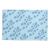 Housse D'oreillers Pillowcase - Bulles bleues et blanches sur bleu (Dos-gauche)