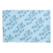 Housse D'oreillers Pillowcase - Bulles bleues et blanches sur bleu (devant-gauche)