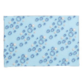 Housse D'oreillers Pillowcase - Bulles bleues et blanches sur bleu (devant-Droit)