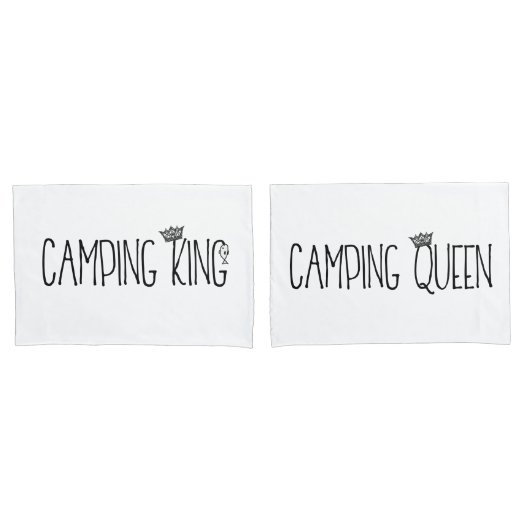 Housse D'oreillers Pillowcase "Camping King and Queen" (devant-Set)