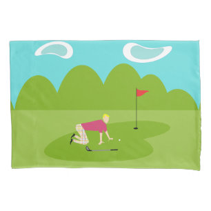 Housse D'oreillers Pillowcase de golf Retro