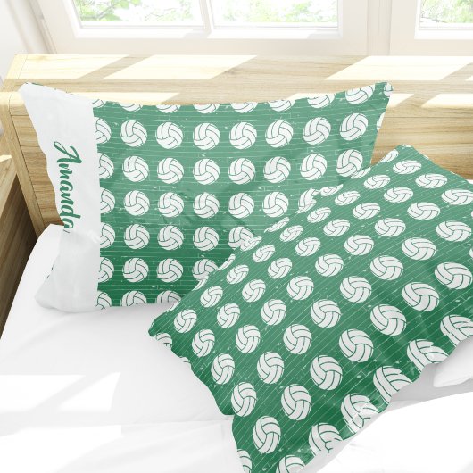 Housse D'oreillers Pillowcase de Motif de volley-ball vert et blanc