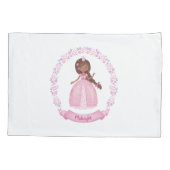 Housse D'oreillers Pillowcase de princesse rose personnalisée (Dos)
