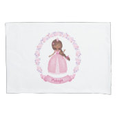 Housse D'oreillers Pillowcase de princesse rose personnalisée (devant)