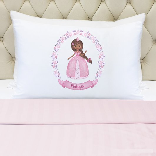 Housse D'oreillers Pillowcase de princesse rose personnalisée