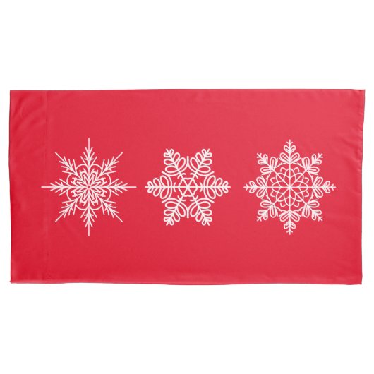 Housse D'oreillers Pillowcase King Christmas Snowflakes (devant)