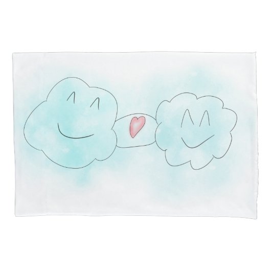 HOUSSE D'OREILLERS PILLOWCASE - L'AMOUR NUAGE (devant)