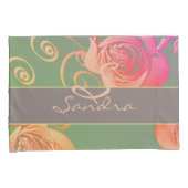 Housse D'oreillers Pillowcase Monogramme Rose romantique (devant-Droit)
