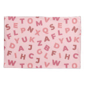 Housse D'oreillers Pillowcase Motif alphabet rose (Dos)