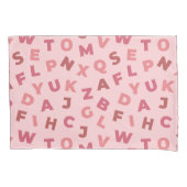 Housse D'oreillers Pillowcase Motif alphabet rose (devant)