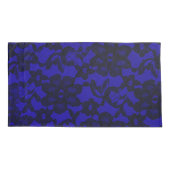 Housse D'oreillers Pillowcase Royal Blue Floral Black Lace (Dos)