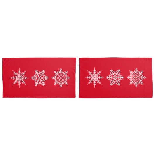 Housse D'oreillers Pillowcase Set King Snowflakes (devant-Set)
