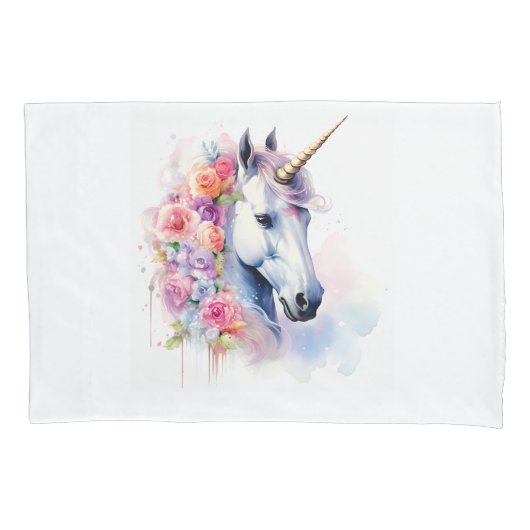 Housse D'oreillers Pillowcase Unicorn de charme (devant)